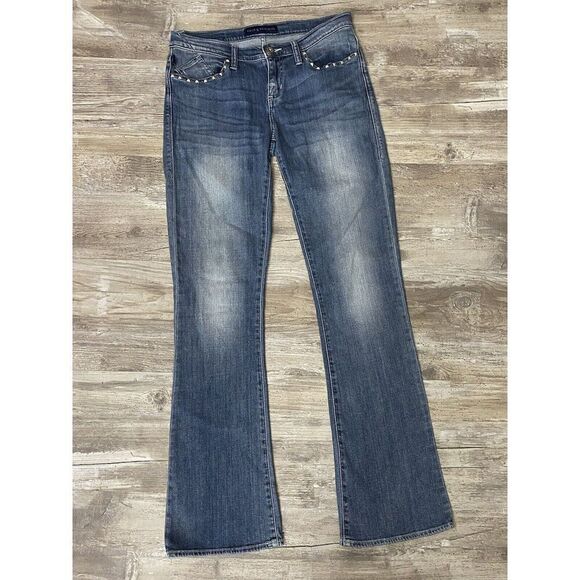 Rock & Republic Kasandra Flared Jeans Studded Embroidered Women’s Size 8M - Picture 1 of 8